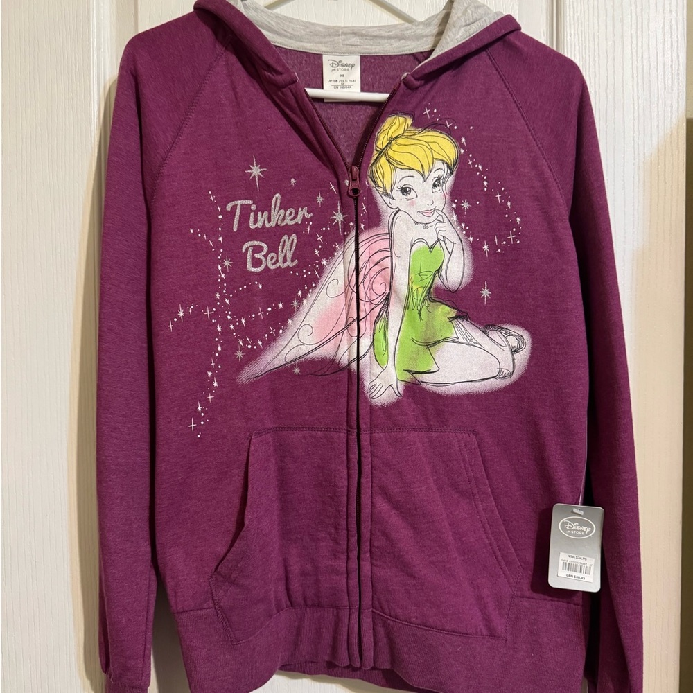 Disney Tinker Bell Kids Hoodie - Plum and Green